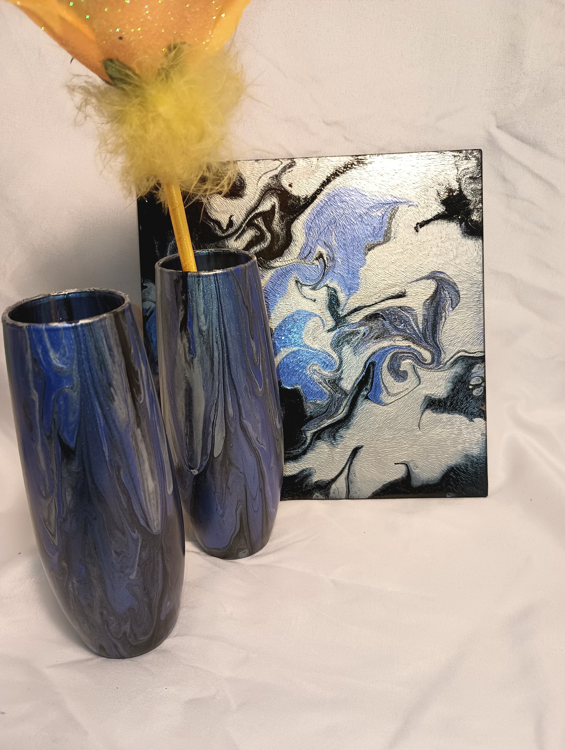 Blue bud vases