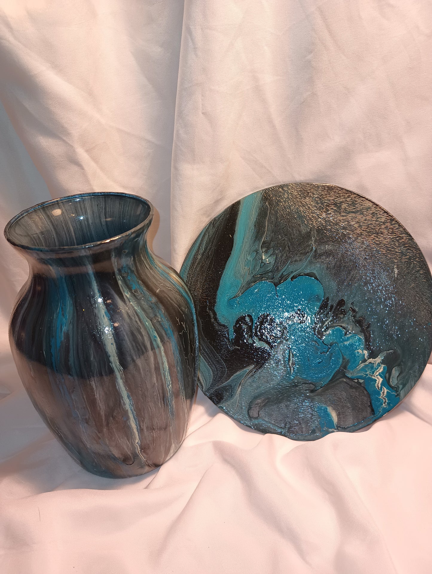 Deep Waters Fluid Art Vase