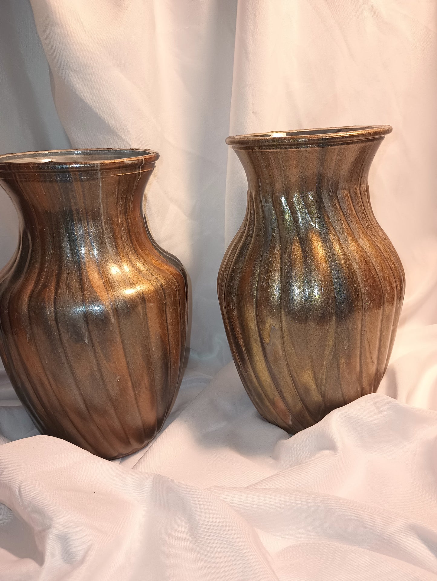 Bronze  Fluid Art Vases