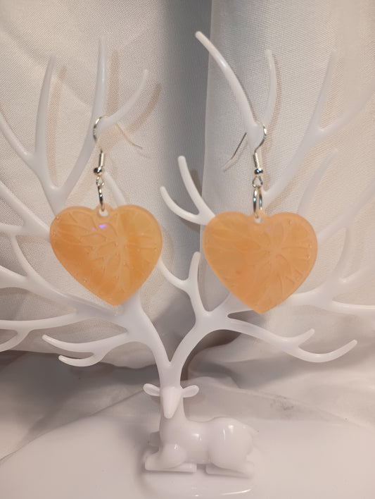 Orange Heart earrings
