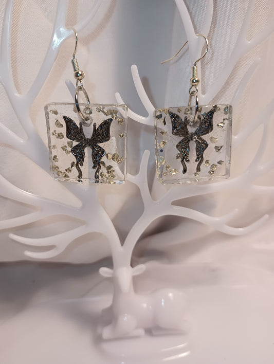 Square silver Butterfly