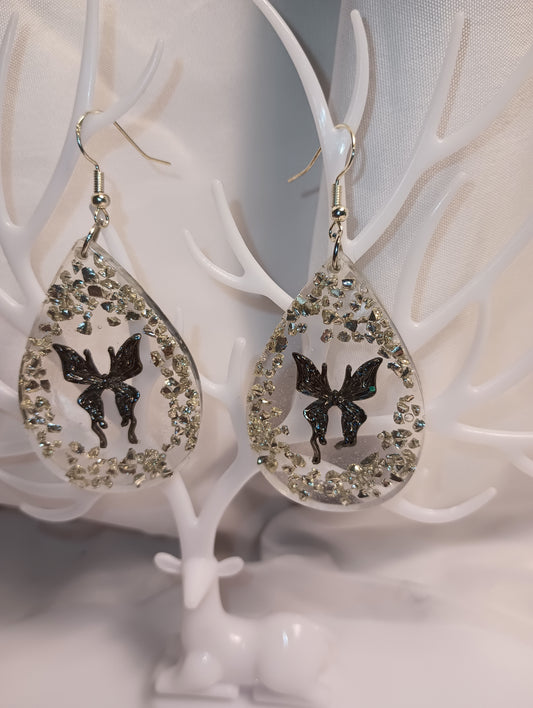 silver Butterfly Earrings