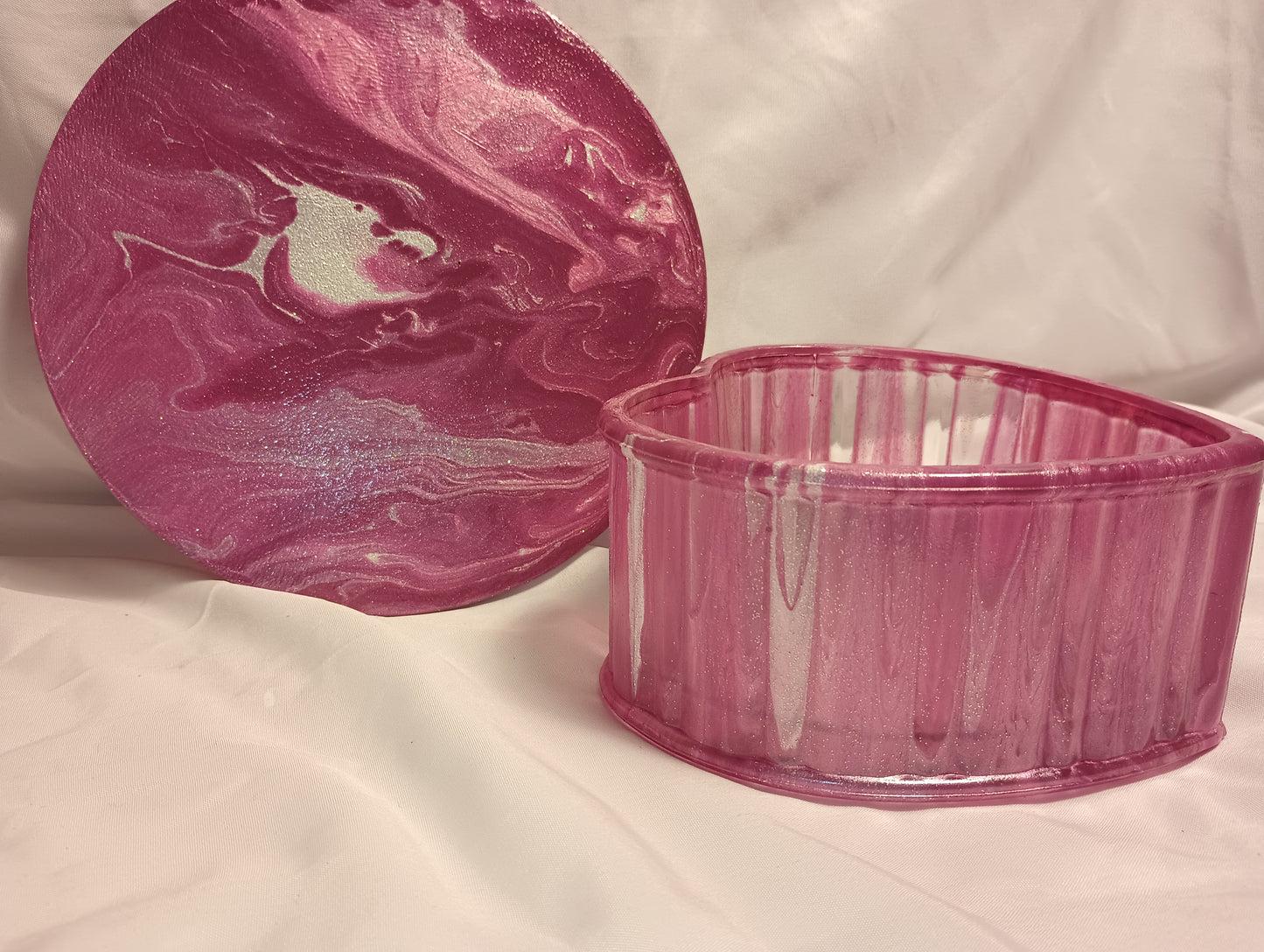 Rosey Valentine Fluid Art Bowl & accessory