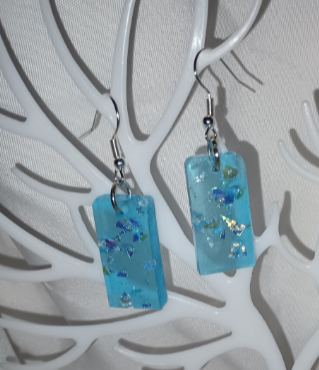 Frozen Oceans Blue Glo Earrings