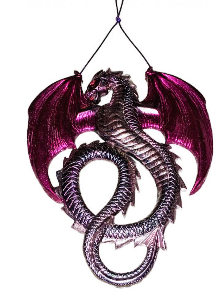 Hot Pink Winged Dragon Fury Wall Decor